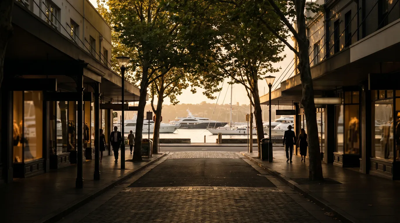 A residential street in Double Bay, showing the typical access for a careful move here