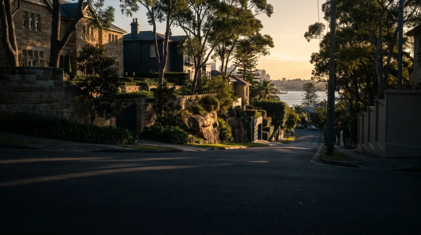 A residential street in Vaucluse, showing the typical access for a careful move here